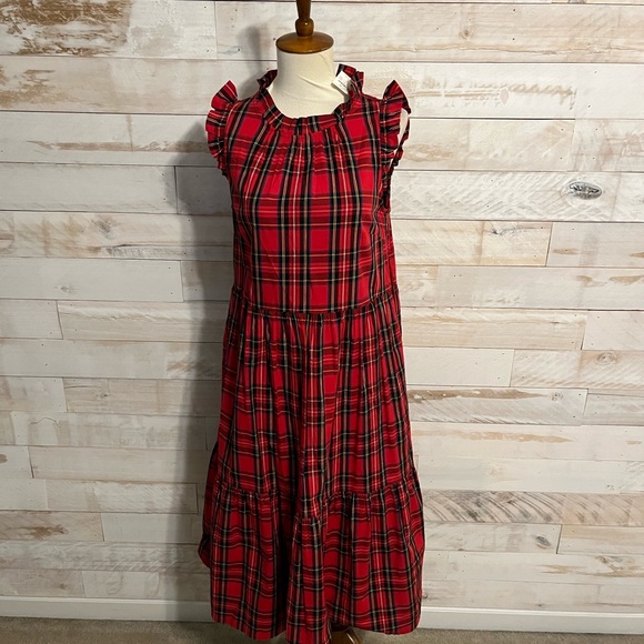 NWT J.Crew size 0 Tartan plaid midi dress - Picture 3 of 11